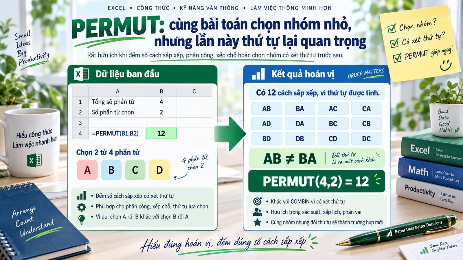 PERMUT: cùng bài toán chọn nhóm nhỏ, nhưng lần này thứ tự lại quan trọng