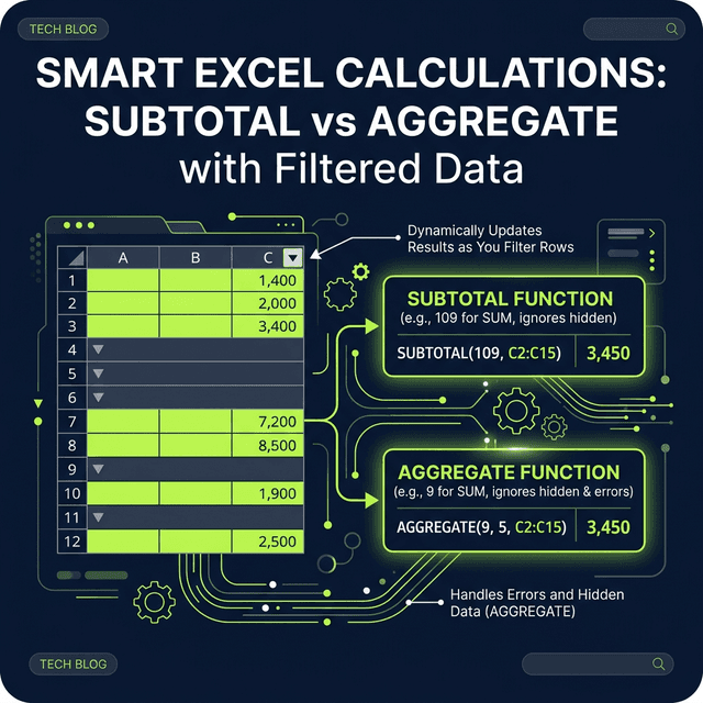 SUBTOTAL Và AGGREGATE: Tính Toán Thông Minh Với Dữ Liệu Lọc Trong Excel
