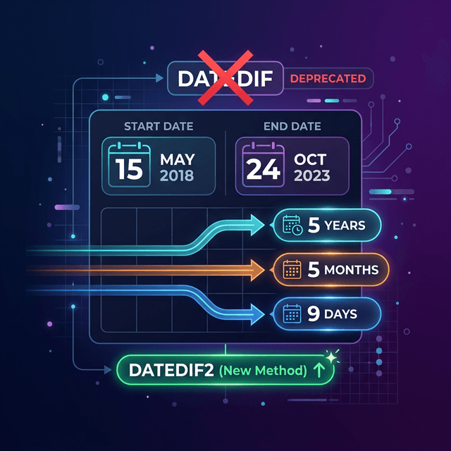 Thay Thế Hàm DATEDIF Trong Excel: Công Thức Đáng Tin Cậy Cho Mọi Trường Hợp