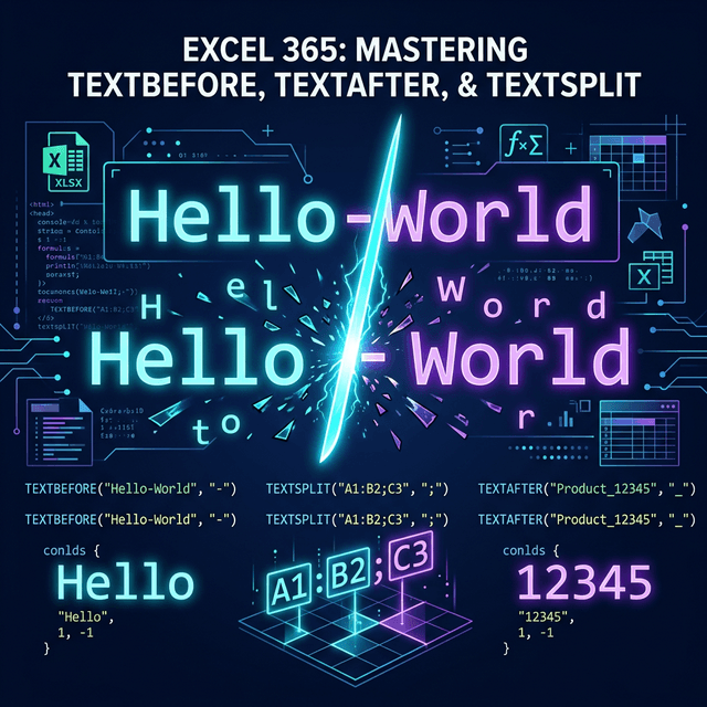 TEXTBEFORE, TEXTAFTER, TEXTSPLIT: 3 Hàm Text Mới Cực Mạnh