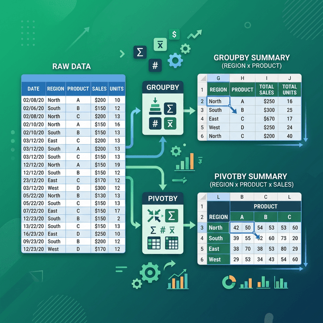GROUPBY & PIVOTBY — Pivot Table Bằng Công Thức
