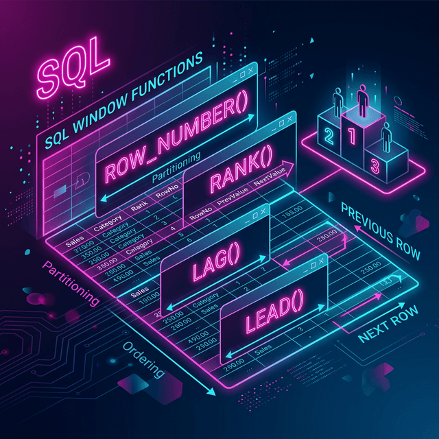 Window Functions Trong SQL: ROW_NUMBER, RANK, DENSE_RANK, LAG, LEAD