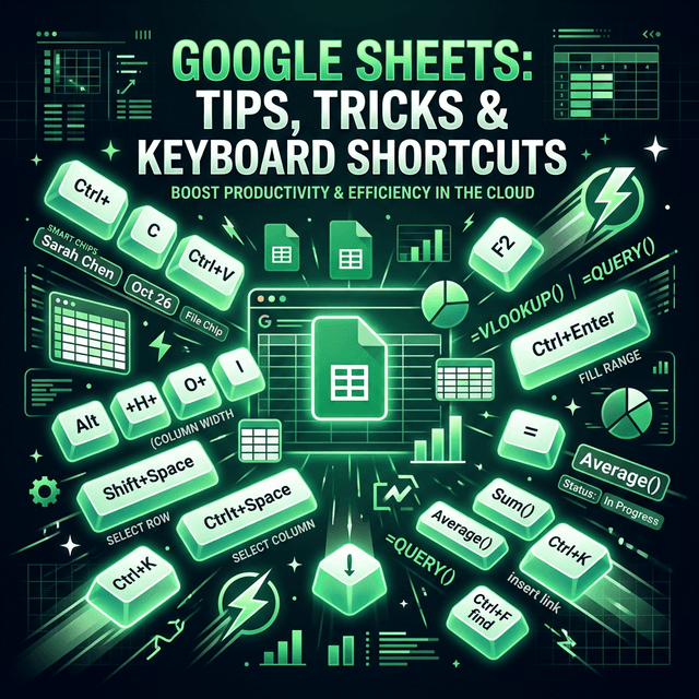 Google Sheets: 20 Phím Tắt Và Mẹo Hay Tăng Tốc Gấp Đôi Năng Suất