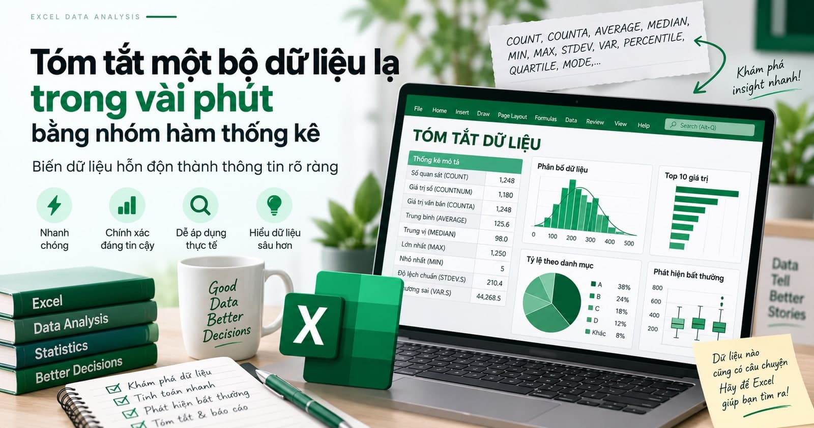 Tóm tắt một bộ dữ liệu lạ trong vài phút bằng nhóm hàm thống kê