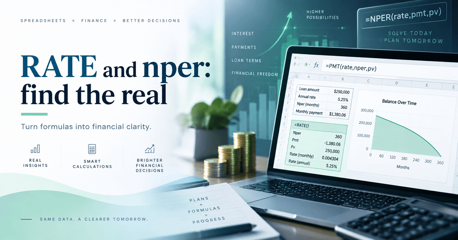 RATE và NPER: tìm lãi suất thực và thời gian trả hết nợ