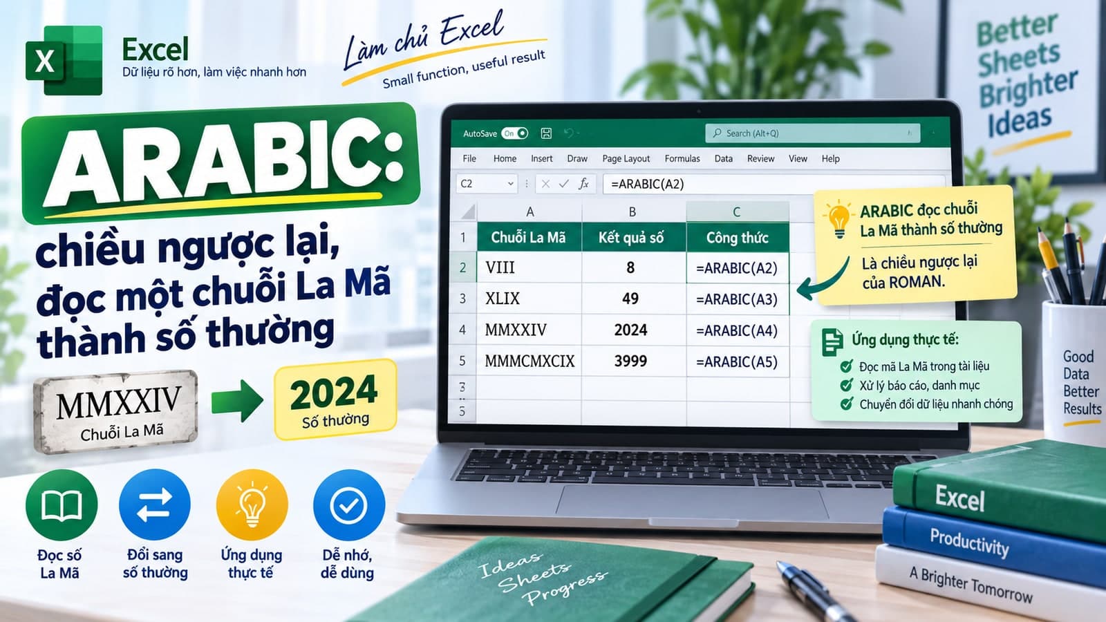 ARABIC: chiều ngược lại, đọc một chuỗi La Mã thành số thường