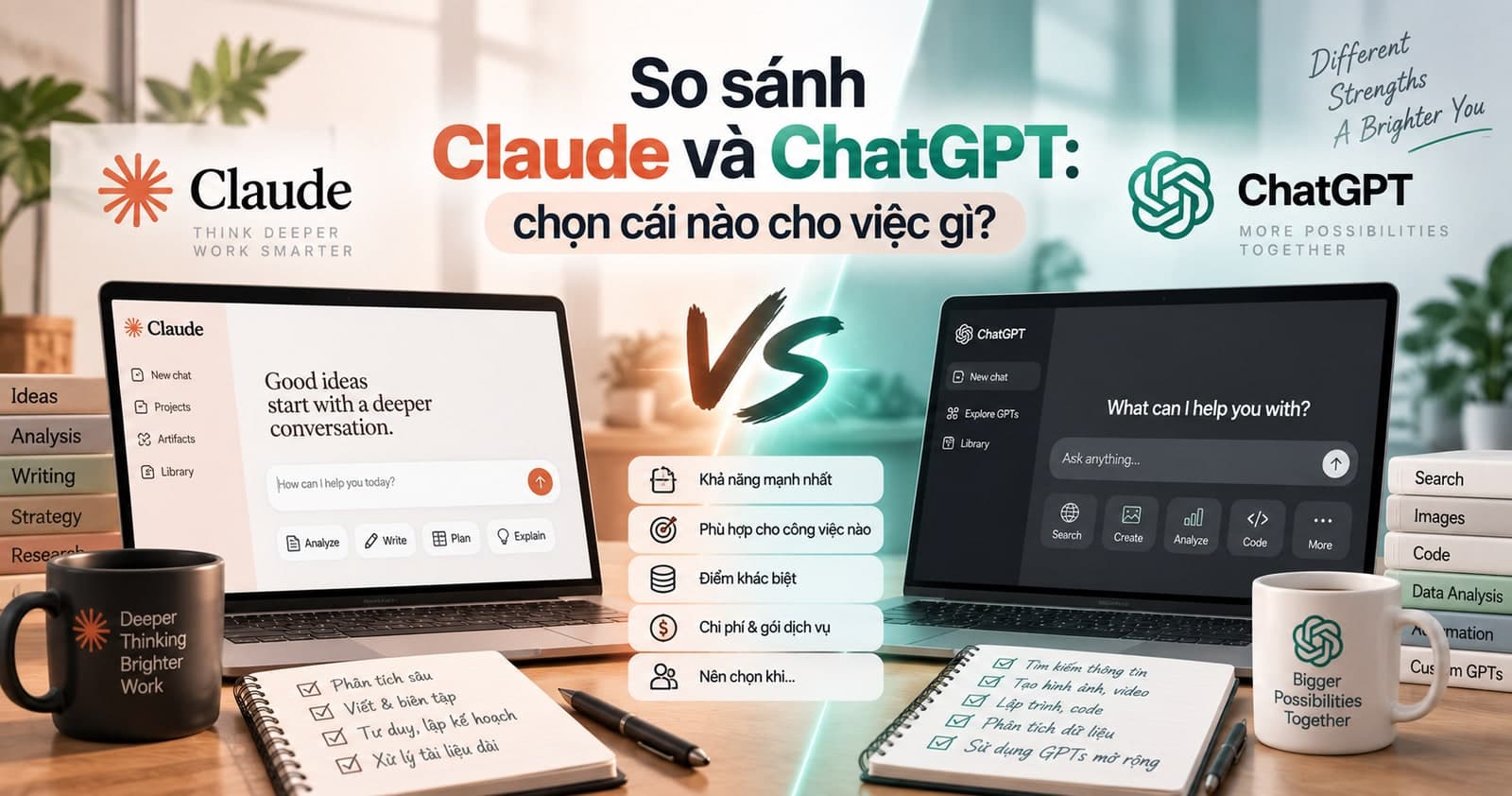 So sánh Claude và ChatGPT: chọn cái nào cho việc gì?